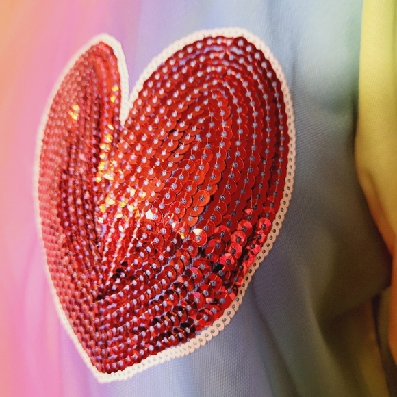 New Iron Fist Sheer Rainbow dress Tank Top sequence heart part Covering - Picture 9 of 16